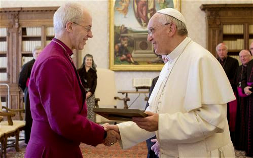 Pope Praises Welby Over Gay Marriage Stance