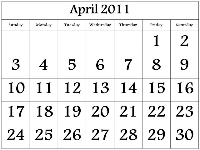 downloadable calendar 2011. april 2011 calendar.