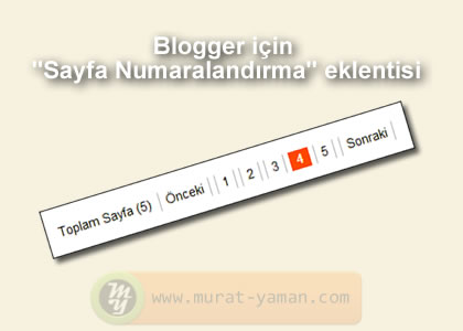 Blogger için sayfa numaralandırma eklentisi