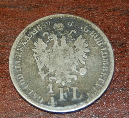 Austrian-1859-Quarter-Florin-Value?
