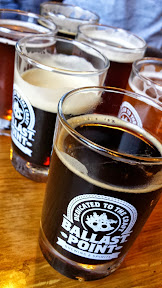 Ballast Point Brewing, taster sizes of various beers
