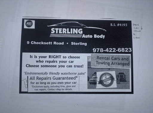 Auto Body Shop «STERLING AUTO BODY», reviews and photos, 9 Chocksett Rd, Sterling, MA 01564, USA