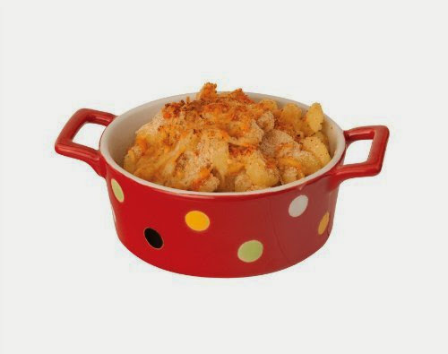  Paderno Round Baking Dish 4.75-inch, Red and Colourful Polka Dots