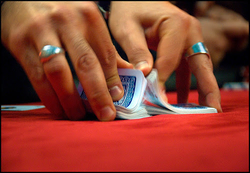 shuffling cards bridge