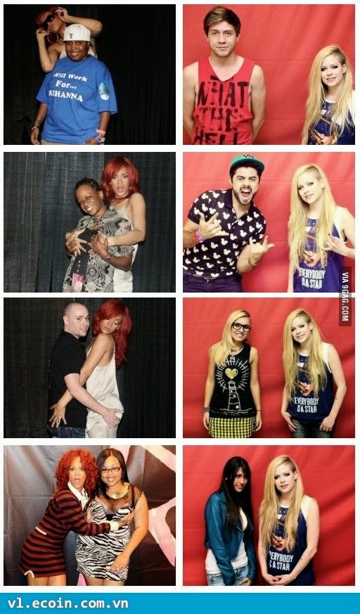 Khi Rihanna gặp fan và khi Avril Lavigne gặp fan :D