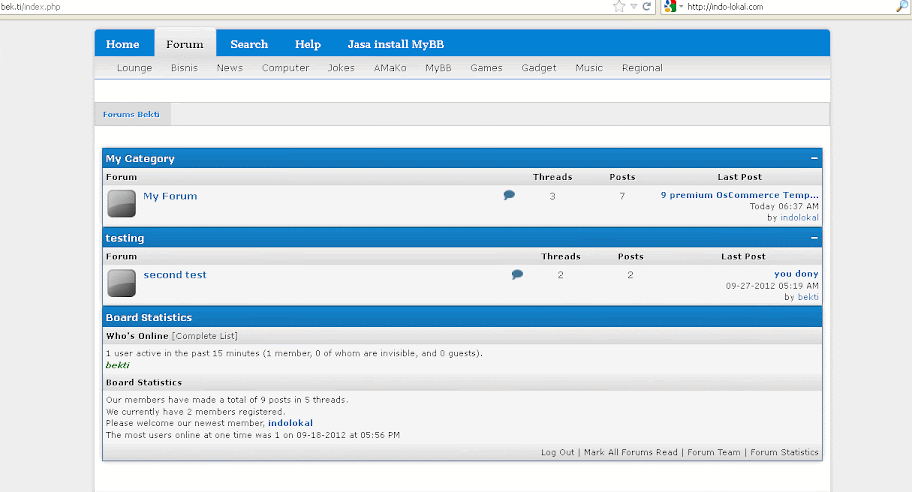Convert Blue Theme MyBB By Bekti