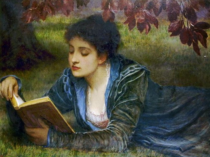 Charles Edward Perugini - Girl reading
