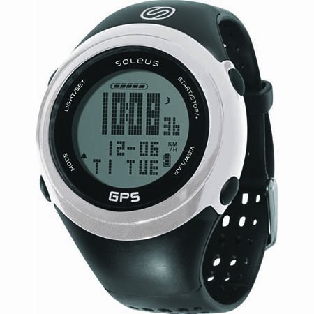 Soleus GPS FIT 1.0 Running Watch, Black/White