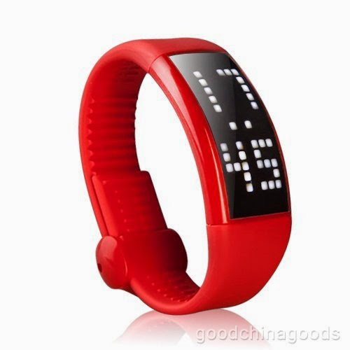  8GB Multi-functional Unisex USB Flash Drive LED Watch Smart 3D Pedometer Wrist Watch with Stylish Signature Function (Red)