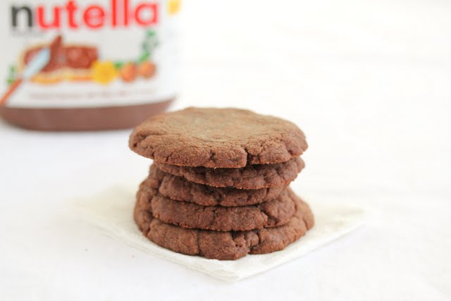 photo of a stack of nutella cookies