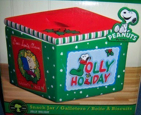  Peanuts Snoopy Charlie Brown Jolly Holiday Snack Jar