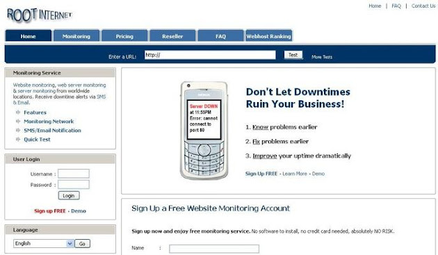 Root Internet Website Monitoring Root Internet Website Monitoring