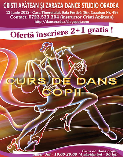 Curs de dans pentru copii in Oradea - iunie 2012 afis curs dans copii in Oradea - iunie 2012
