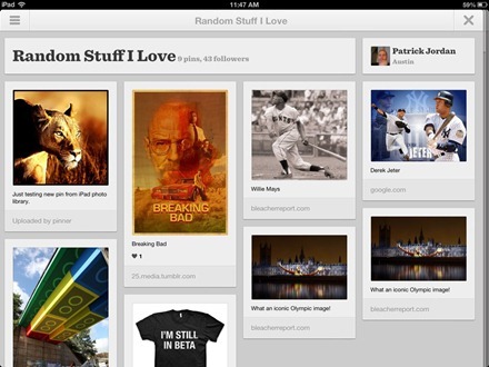 Pinterest iPad app