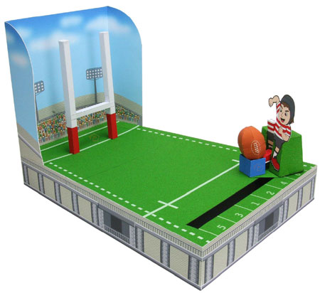 Rugby Goal Kick Game Papercraft