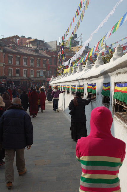 Circumambulating the stupa on the khorra path