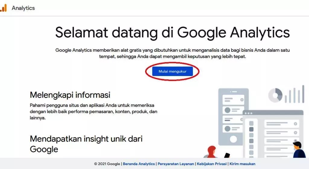 Welcome Page Google Analytics