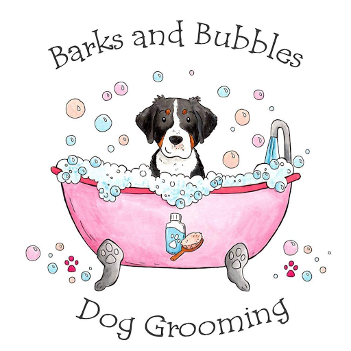 Barks and Bubbles dog grooming logo