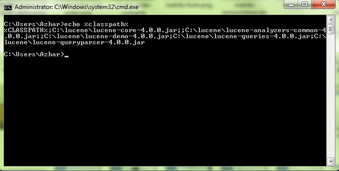 Setting Classpath Lucene Search Engine Library using Command Prompt Line Tutorial lucene basic demo