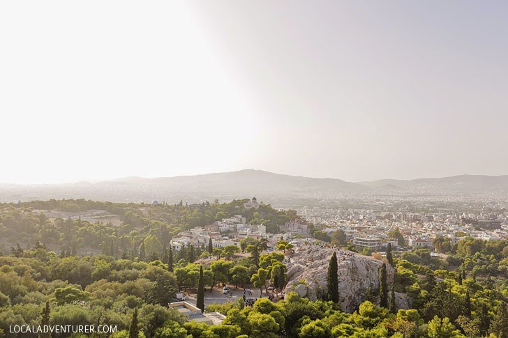 View of Athens from the Acropolis Ancient Greece.