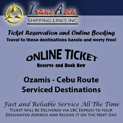 Trans-Asia Shipping Ozamis-Cebu Route Ticket Reservation and Online Booking Trans-Asia Shipping Ozamis-Cebu Route Ticket Reservation and Online Booking