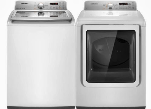  Samsung White King Size Smart Care Top Load Washer and ELECTRIC Dryer Laundry Set WA456DRHDWR_DV456EWHDWR