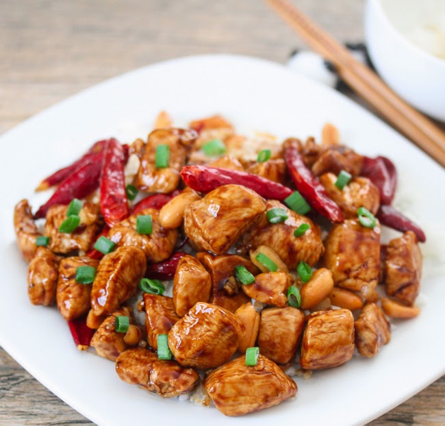close-up photo of a plate of Kung Pao Chicken
