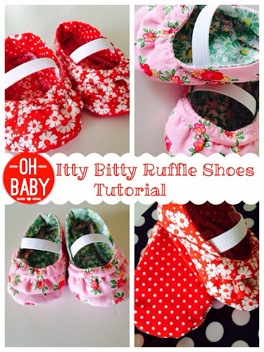 Itty bitty ruffle shoe tutorial, baby girl shoe tutorial, the style sisters