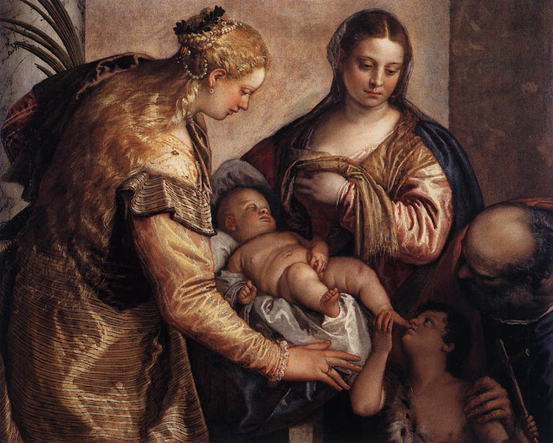 Paolo Veronese - Holy Family with St Barbara and the Infant St John