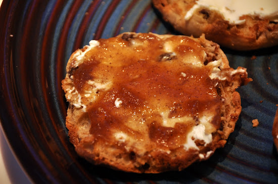 cream cheese and apple butter english muffins