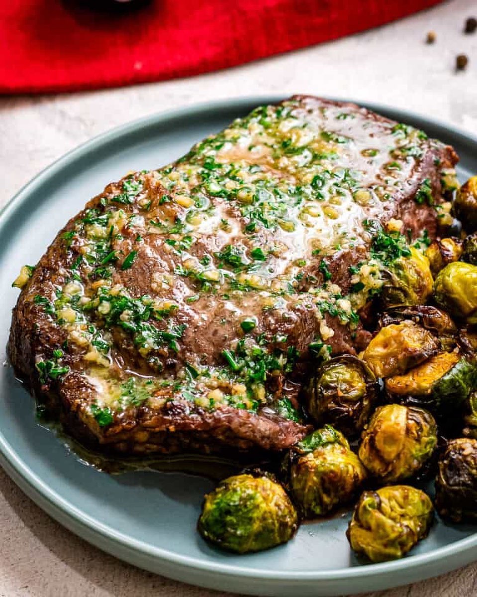 brussle sprouts and steak