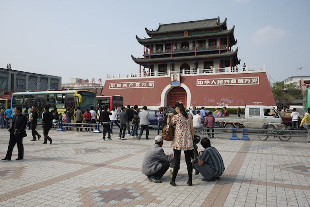 drum tower at Nanmen Square in Yinchuan, Ningxia, China