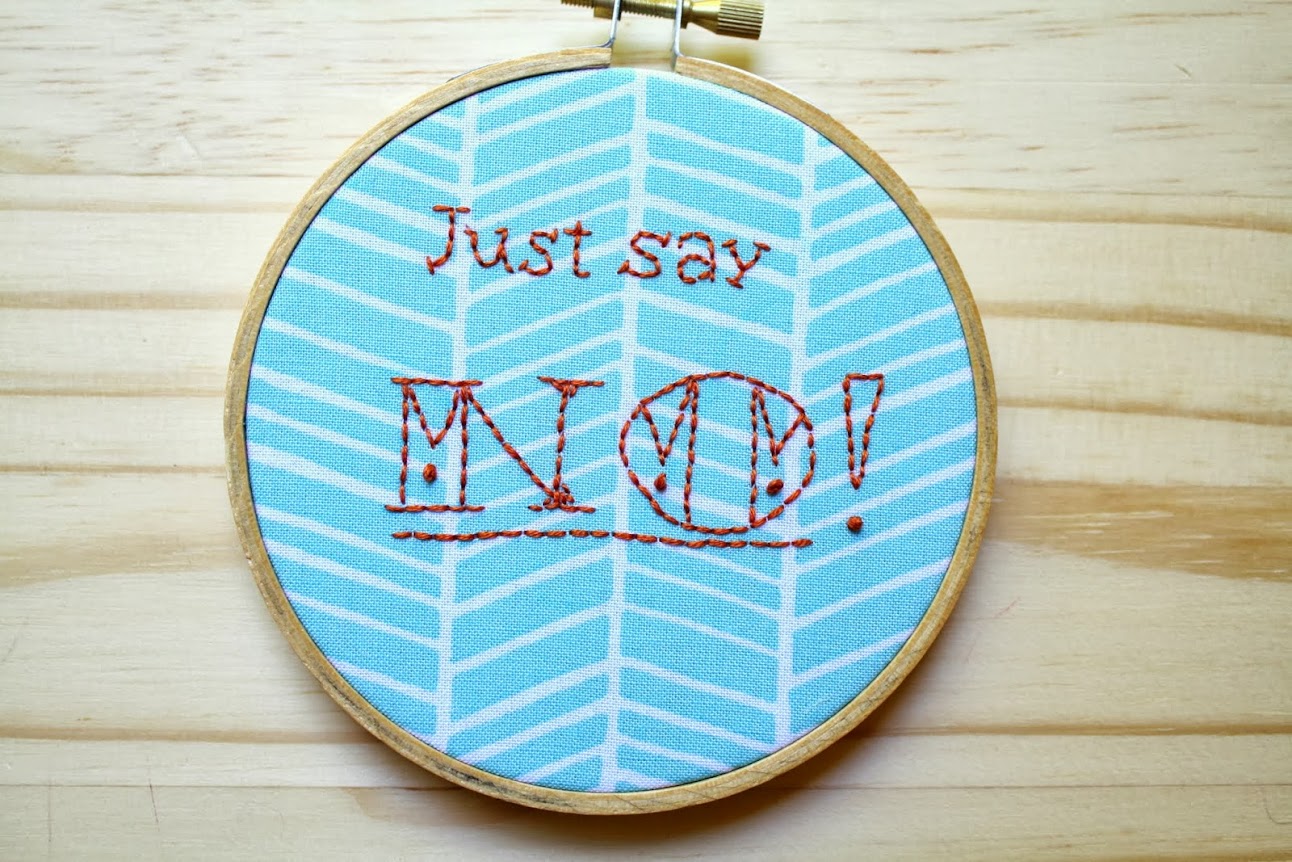 Just Say No! A free embroidery pattern from Made with Moxie to celebrate Selfish Sewing Week.  #selfishsewing