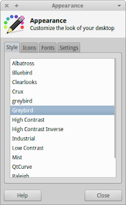 Change appearance dialog in Xubuntu Change appearance dialog in Xubuntu
