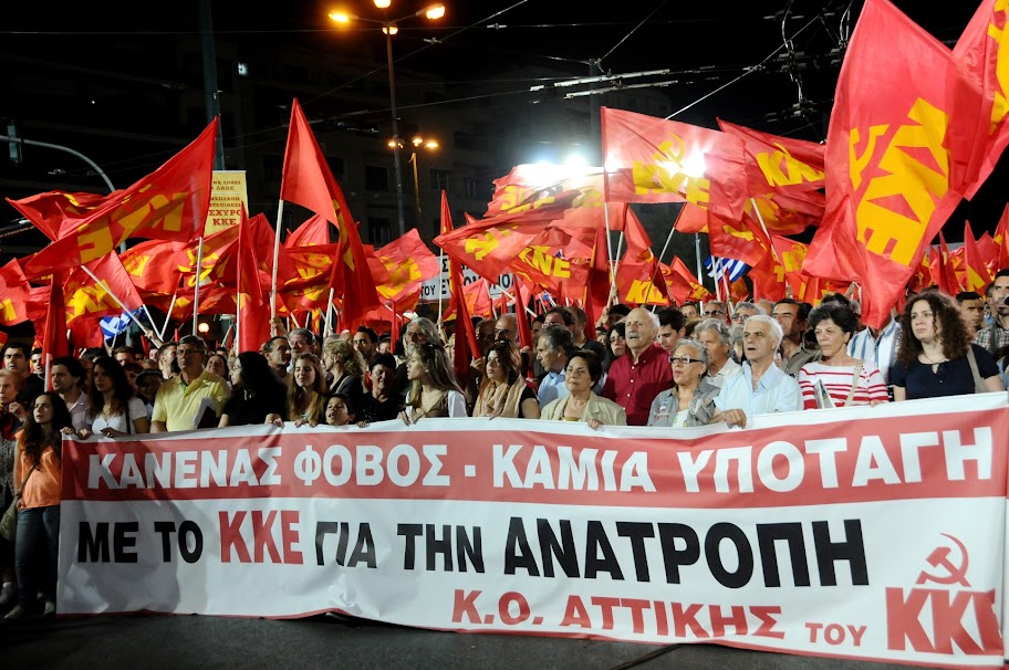 Z manifestace na podporu KKE