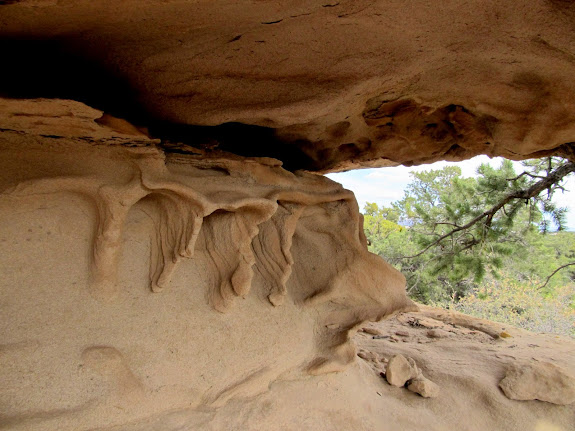 Funky formations below an overhang