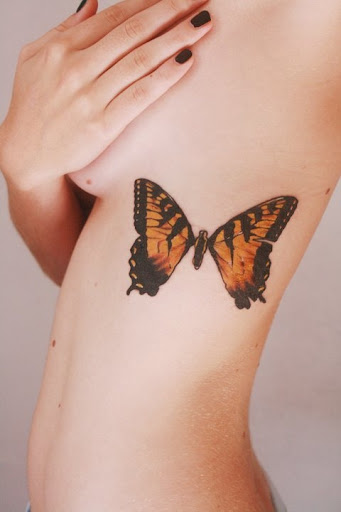 butterfly tattoo design for ribcage