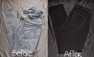 Lavender Clouds: How To Dye Your Faded Black Jeans