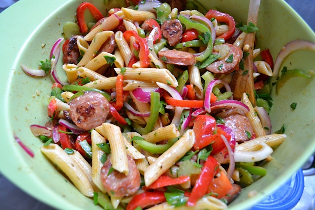 finished cajun pasta salad