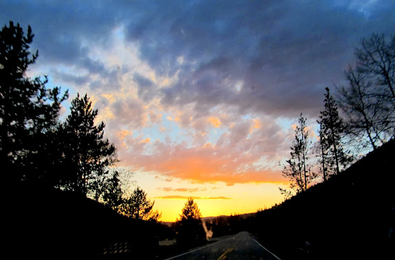 Sunset over Mirror Lake Highway