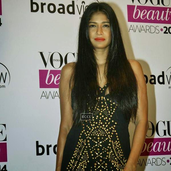 Model Carol Gracias arrives for Vogue Beauty Awards 2014, held at Hotel Taj Lands End in Mumbai, on July 22, 2014.(Pic: Viral Bhayani)