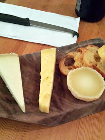 11/17/2013 Steve's Cheese Bar Cheese Board: Remeker Pure Borenkaas (Raw Cow - Holland), Gran Cacio Etrusco (Sheep - Italy), and the Crottin (Goat - France)