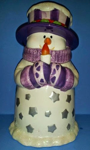  Snowman Cookie Jar - with battery powered light