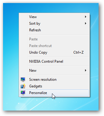 Windows 7 Personalize