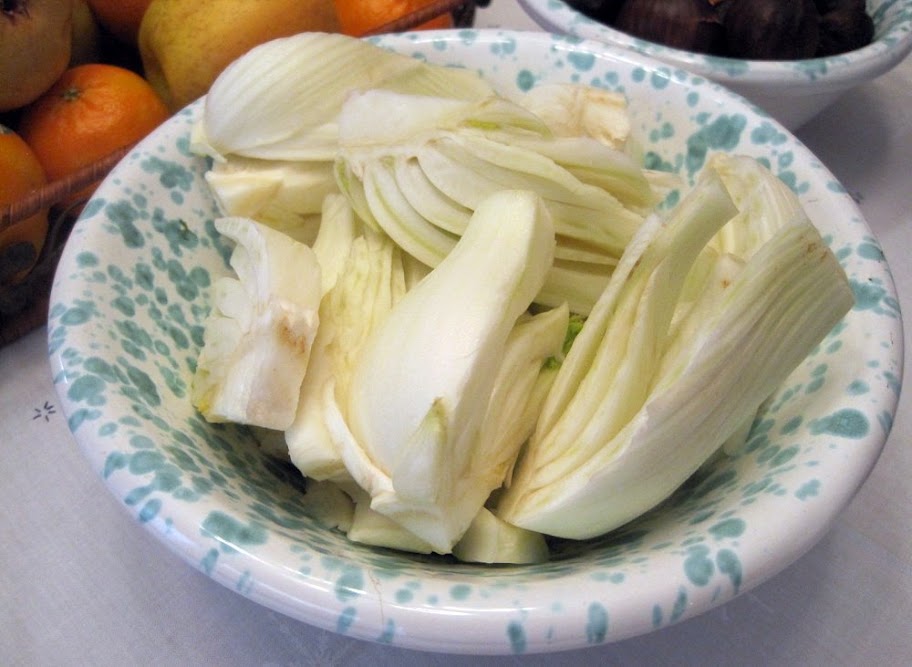 fennel bulb cut into quarters and served after a long, weekend, lunch