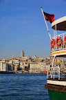 Galata Tower and Turkey's flag