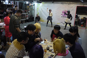 dancing and card playing at a Halloween Cosplay party in Changsha, China