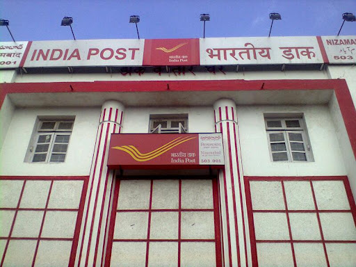 Nizamabad Main Post Office, Pedda Bazaar Rd, Barkatpura, Nizamabad, Telangana 503001, India, Shipping_and_postal_service, state UP