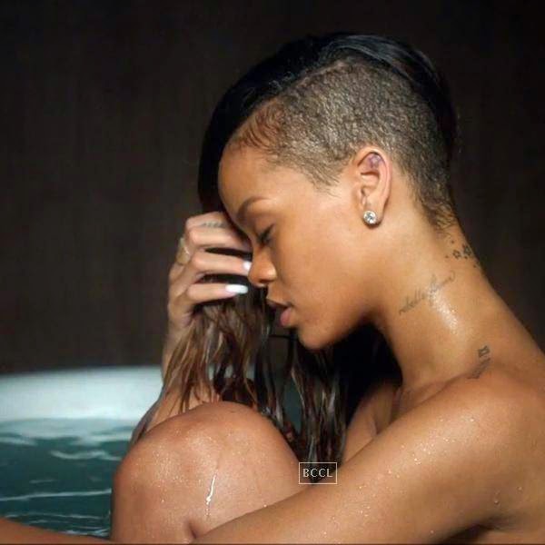 Rihanna also opted for nudity, sometimes it gets emotional, like in Rihanna's video, "Stay."