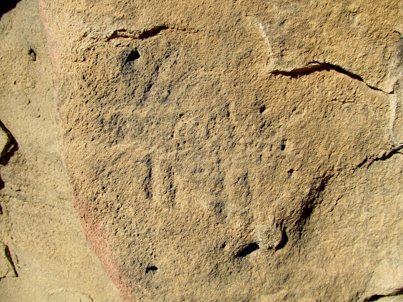 One of several faint petroglyphs